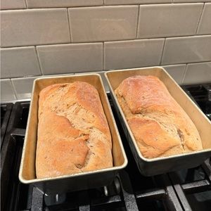 Two standard size bread loaf pans